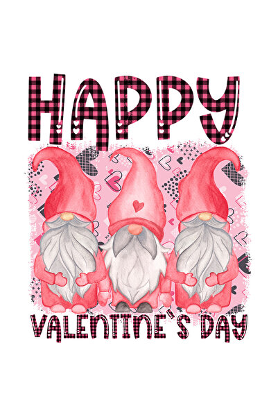 StoryGift Romania Sticker Eticheta 50CM cu pitici cu barbi lungi cu mesajul "Happy Valentine's Day", bucurie, fe