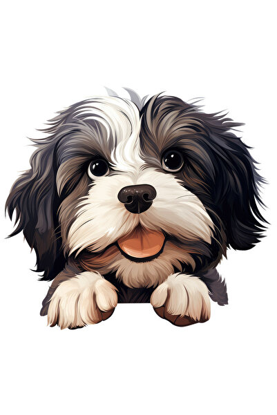 StoryGift Romania Sticker Eticheta 50CM cu un catel vesel, ilustratie, blanos...