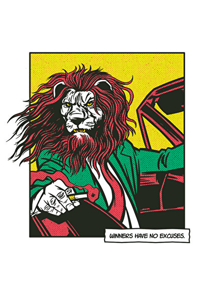 StoryGift Romania Sticker Autocolant 70CM Personalizata Leu conducand o Masin...