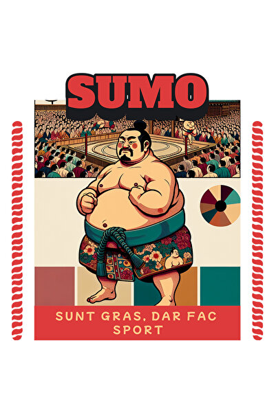 StoryGift Romania Sticker Autocolant 70CM Adeziv Sportiv sumo japonia mesaj h...