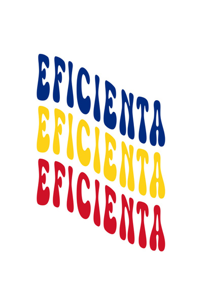 StoryGift Romania Sticker Autocolant 70CM Cuvantul Eficienta, in Culorile Steagului Romaniei, Rosu, Galben, Alba