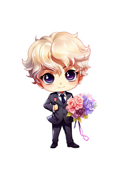 StoryGift Romania Sticker Autocolant 70CM cu un baiat la costum, ilustratie, ...