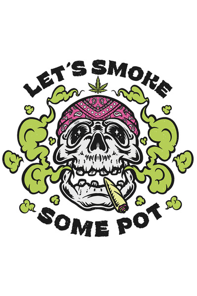 StoryGift Romania Sticker Eticheta 50CM Cu Craniu De Mort, Bandana Colorata, Fumand, Fum Verde, Cadou Pentru Iub