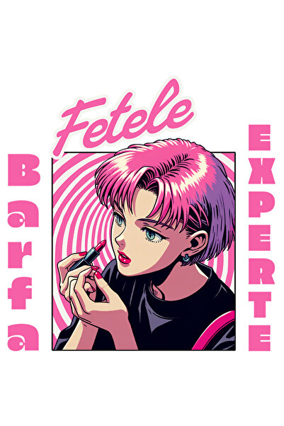 StoryGift Romania Sticker Eticheta 50CM Adeziv Fata machiaj stil anime, text ...