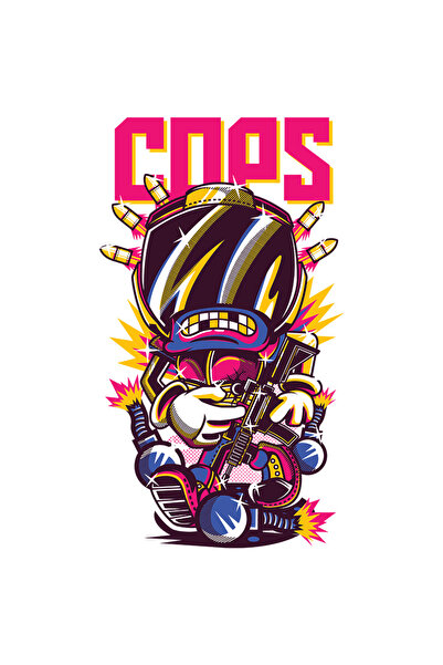 StoryGift Romania Sticker Adeziv 90CM Cu Portret Robot Colorat Stralucitor Cu Dinti De aur, Cu Arma, Text In Eng