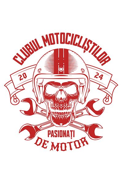 StoryGift Romania Sticker Adhesive motorcycle club skull with white edges, PVC Vinyl 40 cm