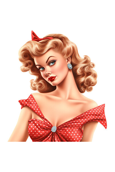 StoryGift Romania Sticker Eticheta 50CM cu o femeie frumoasa, ilustratie, sti...