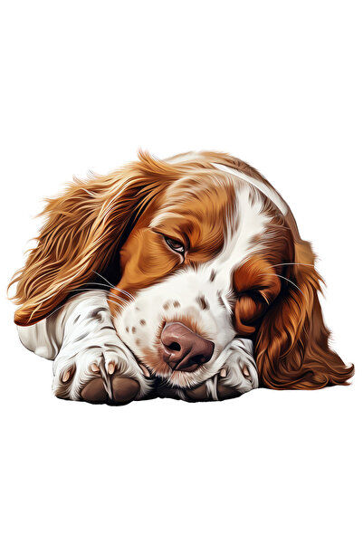 StoryGift Romania Sticker Autocolant 70CM cu un catel aproape adormit, ilustr...