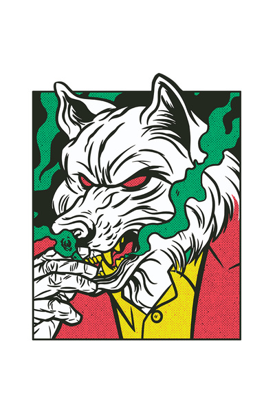 StoryGift Romania Sticker Adeziv 90CM Personalizata Benzi Desenate, Lup in Co...