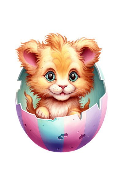 StoryGift Romania Sticker Autocolant 70CM cu un pui de leu care iese dintr-un...