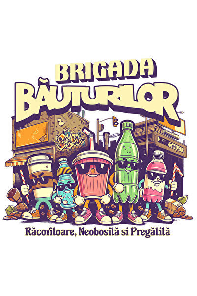 StoryGift Romania Sticker Autocolant 70CM Adeziv Brigada bauturilor echipa pu...