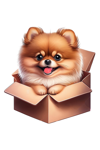 StoryGift Romania Sticker Eticheta 40CM cu un catelus blanos care iese dintr-...