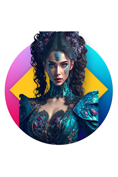 StoryGift Romania Sticker Autocolant 70CM Cu Femeie, Fantasy, Corset, Par Cre...