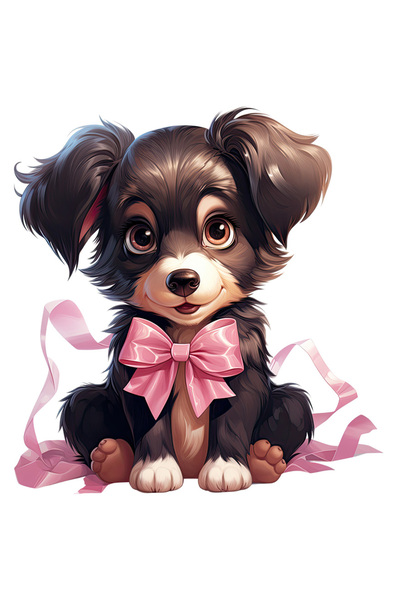 StoryGift Romania Sticker Autocolant 70CM cu o catelusa vesela, ilustratie, f...