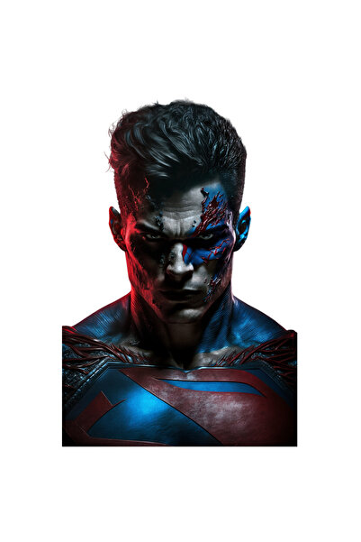 StoryGift Romania Sticker Cu Portret Barbat Fioros, Colorat, Albastru Si Rosu...