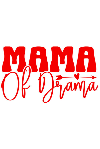 StoryGift Romania Sticker Autocolant 30CM Exterior cu inimioara si textul "Mama of drama" - mama dramei familie