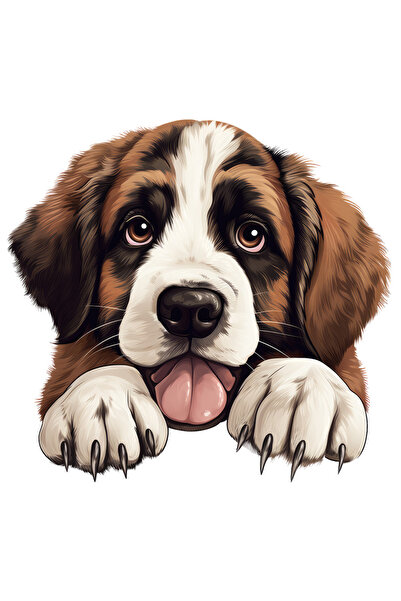 StoryGift Romania Sticker Eticheta 50CM cu un catel jucaus, ilustratie, priet...