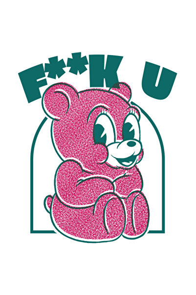 StoryGift Romania Sticker Eticheta 40CM Cu Ursuler Roz, Text Vulgar Mare Cu Verde, Animal De Plush Pufos, Copii,