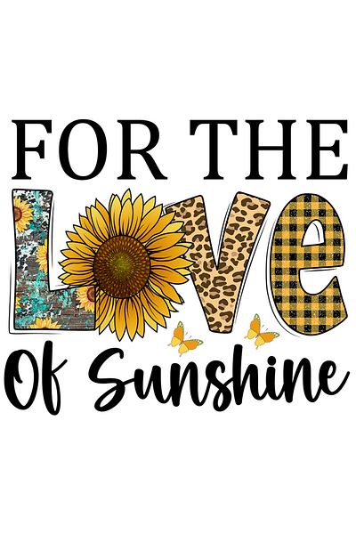 StoryGift Romania Sticker Eticheta 50CM cu mesajul "For the love of sunshine", ilustratie, motivational, floarea