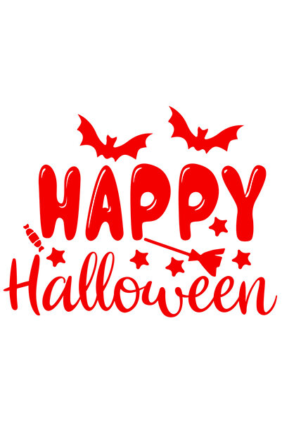 StoryGift Romania Sticker Exterior cu ilustratie afisand lilieci si mesajul "Happy Halloween" - Halloween fe