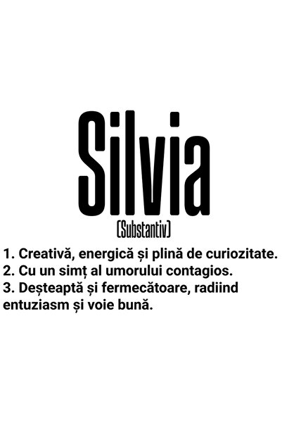 StoryGift Romania Sticker Autocolant 70CM Cu Numele Silvia, si Mesaj Motivati...