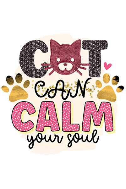StoryGift Romania Sticker Autocolant 70CM cu mesajul "Cat can calm your soul"...