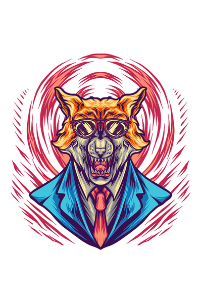 StoryGift Romania Sticker Autocolant 70CM Cu Lup, Ochelari De Soare, Mafia, C...