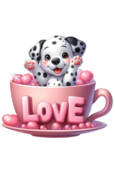StoryGift Romania Sticker Autocolant 70CM cu un catelus Dalmatian care sta in...
