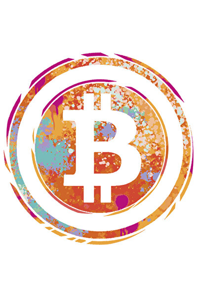 StoryGift Romania Sticker Eticheta 40CM Cu Simbol Bitcoin In Cerc, Crypto, Monede Virtuale, NFT, Investitii, Mul