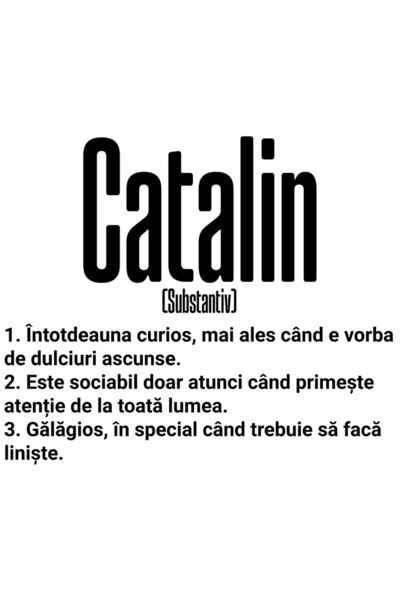 StoryGift Romania Sticker Adeziv 90CM Cu Numele Catalin, Cu Mesaj Amuzant, Cu...