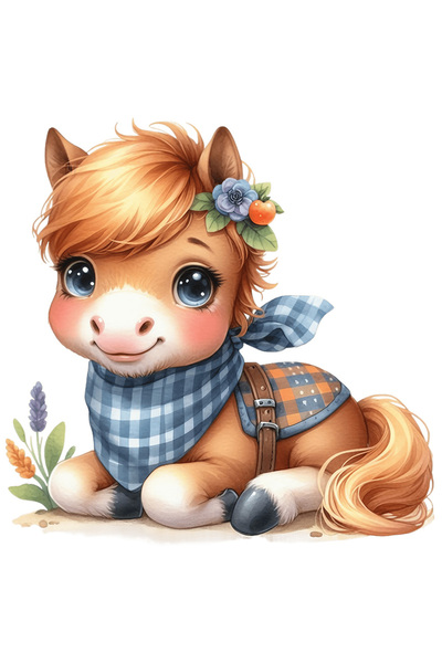 StoryGift Romania Sticker Eticheta 50CM cu un calut in Vestul Salbatic, vesel...