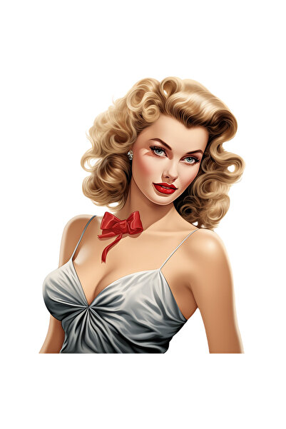 StoryGift Romania Sticker Autocolant 70CM cu o femeie blonda, ilustratie, sti...