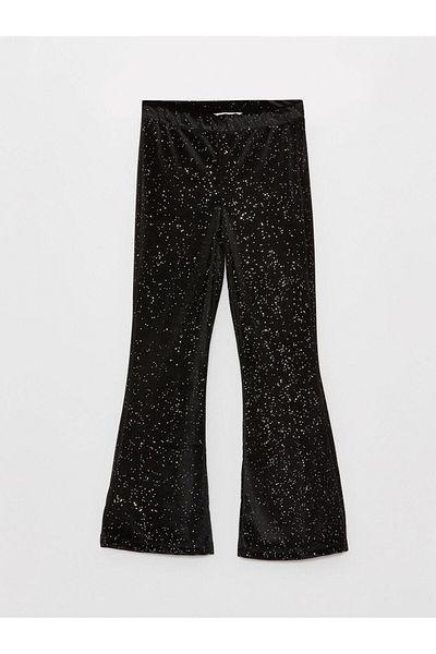 LC Waikiki Elastic Waist Flared Leg Velvet Girls' Leggings (W3)