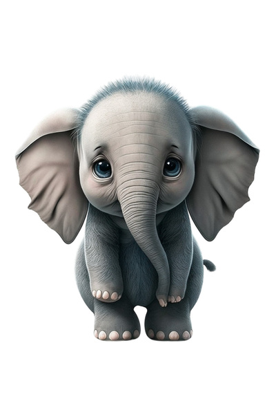 StoryGift Romania Sticker Autocolant 70CM cu Portret Elefant Realist, Dragut,...