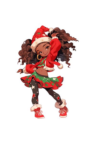 StoryGift Romania Sticker Autocolant 70CM cu o fetita draguta care are imbracaminte cu tematica de Craciun, crac