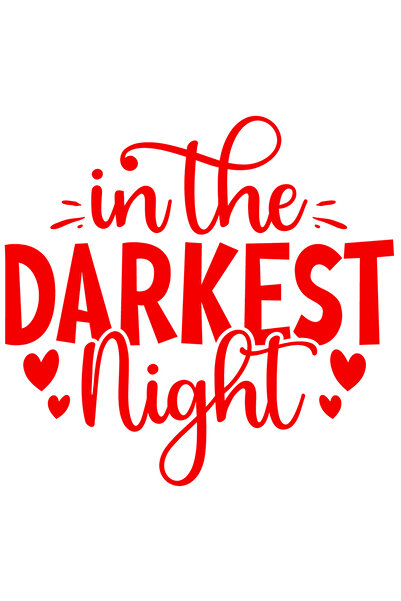 StoryGift Romania Sticker Eticheta 40CM Exterior cu inimioare si textul "In cea mai intunecata noapte" , Vinyl R
