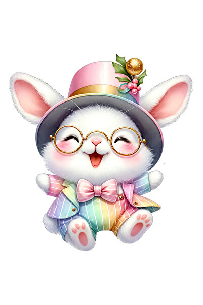 StoryGift Romania Sticker Autocolant 70CM cu un iepuras fericit, ilustratie, ...