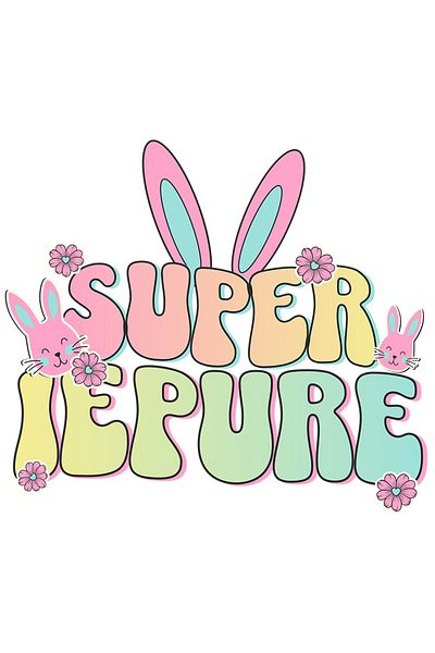 StoryGift Romania Sticker Cu Iubitorii De Iepuri Urechi Lungi Colorate Text Super Iepure, Sarbatori Pascale