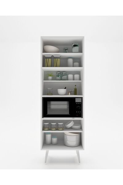 FLORADESİGN Lavin Çok Amaçlı Mutfak -banyo-kiler Ve Fırın Dolabı / 4 Kapaklı Dolap / Mikrodalga Fırın Dolabı