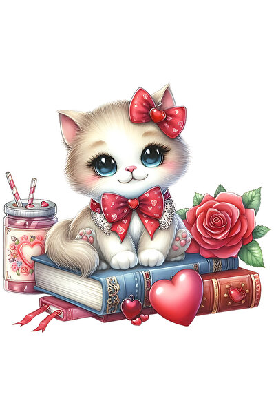 StoryGift Romania Sticker Autocolant 70CM cu o pisicuta vesela, ilustratie, f...