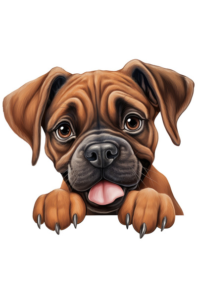 StoryGift Romania Sticker Autocolant 70CM cu un catel maro care se uita dupa ...