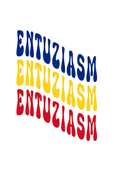 StoryGift Romania Sticker Autocolant 70CM Cuvantul Entuziasm, in Culorile Ste...