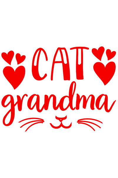 StoryGift Romania Sticker Exterior cu inimi pentru bunica iubitoare de pisici...