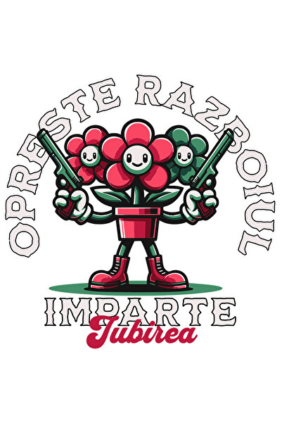 StoryGift Romania Sticker Eticheta 50CM Adeziv ghiveci cu flori ucigas, opres...