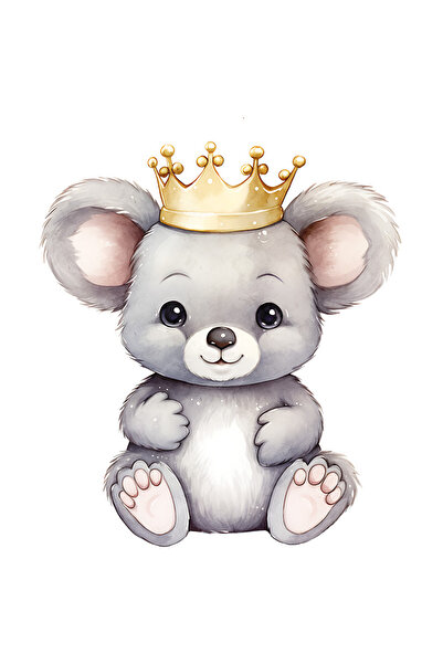 StoryGift Romania Sticker Adeziv 90CM cu un ursulet Koala care are o coroana ...