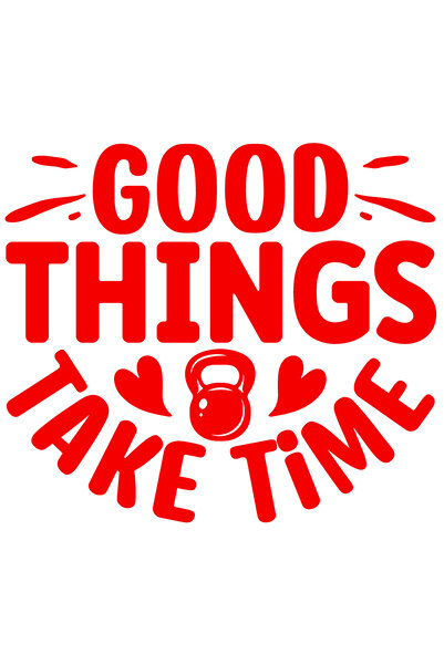 StoryGift Romania Sticker Adeziv 90CM Exterior cu inimioare si mesajul "Good things take time" - lucrurile bune