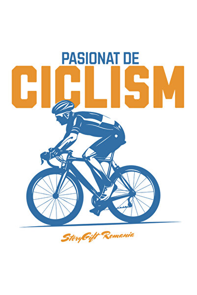 StoryGift Romania Sticker Autocolant 70CM Adeziv Om ciclist pe bicicleta, iub...