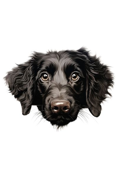 StoryGift Romania Sticker Adeziv 90CM cu un caine negru putin dezamagit, ilustratie, pentru iubitorii de caini,