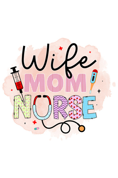 StoryGift Romania Sticker Adeziv 90CM cu mesajul "Wife, mom, nurse", profesie...