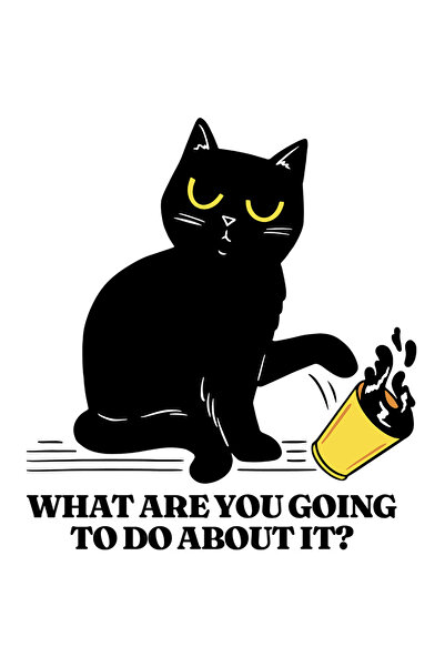 StoryGift Romania Sticker Adeziv 90CM Personalizata Pisica, Cafea, cu Margini...